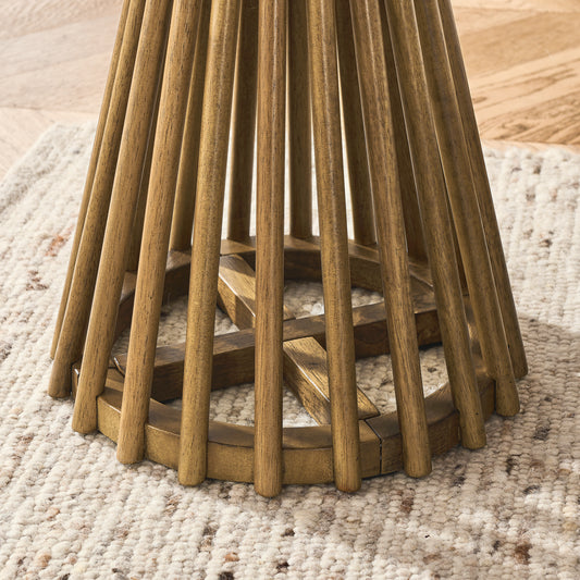 Walnut Brown Modern Side Table – Artistic Design, Waterproof Desktop, Space-Saving 15.75"x15.75"