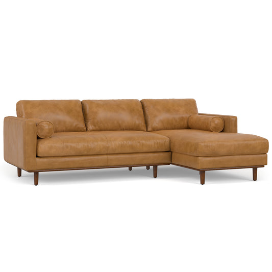 Retro 4 Seats Leather Sectional Sofa