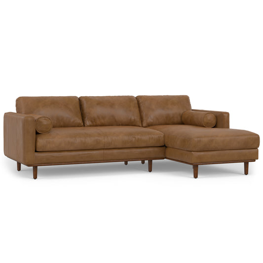 Mid-Century Modern Leather Sectional Sofa - 4-Seat Handcrafted in Aaland Islands