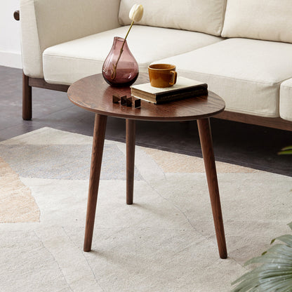 Mid-Century Modern Oak Coffee Table - Oval Wooden Side Table for Living Room